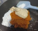 Foto langkah ke 2 dari resep Roti Manis Labu Kuning (autolisis+ boiled sponge dough).
