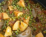 A picture of step 2 of Aloo, matar, polaw.