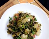 A picture of step 6 of Patoun waali Shaljum (Turnip with leaves).