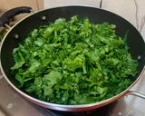 A picture of step 2 of Muli ka saag (Radish Leaves) with Peanut.