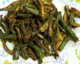 A picture of step 4 of Kurkuri Bhindi.