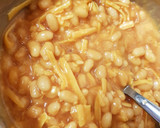 A picture of step 2 of Cheesey Beans.