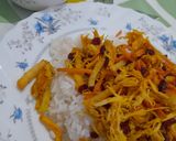عکس مرحله 7 از دستور هویج پلو با مرغ به سبک مادر شوهر جان😋😍