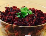 A picture of step 4 of Beetroot thoran (Kerala style).