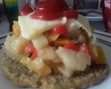 Foto del paso 9 de la receta: Arepa con chía y panela rellena de vegetales salteados... 🍯🍘🌽🧀🥗🥙🥗🧀🌽🍘🍯