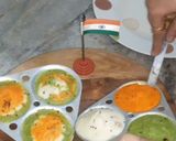 A picture of step 13 of Tiranga Rava Idli.