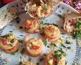 A picture of step 6 of Monaco sandwich and papad Chaat.