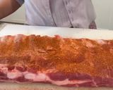 A picture of step 1 of Smoked St. Louis Style Ribs on the Kamado Joe.