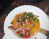 Foto del paso 2 de la receta: Bocadillo de tortilla francesa con jamón, pimiento y cebolla