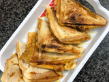 Potato sandwich with leftover chicken