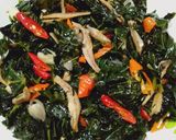 Foto langkah ke 7 dari resep Tumis Daun Pepaya Jepang.