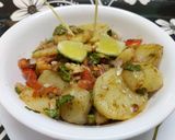 A picture of step 2 of Khatta Aloo Kata.