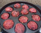 A picture of step 3 of Beetroot appam.