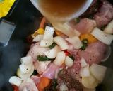A picture of step 3 of My One Pot Roast, Chorizo, Chicken & Potatoes. 😀.