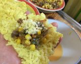 Foto del paso 5 de la receta: Fritos de arroz al curry rellenos de carne y queso 🧀🍖