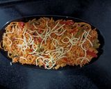 A picture of step 12 of Tripal schezwan rice.