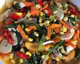 Foto langkah ke 6 dari resep Tumis bayam jagung wortel.
