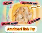 A picture of step 1 of Amritsari fish Fry with finger chip.