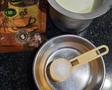 A picture of step 1 of Dalgona coffee.