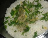 A picture of step 3 of Kafta kbab biryani.