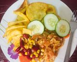 A picture of step 1 of Irish potato chips 🍟 /fried sweet potatoes & cabbage sauce.