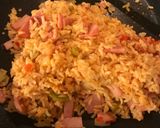 A picture of step 2 of Happy Face omurice.