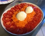 Une image de l'étape 4 de Salade de tomates et carottes à la burrata,huile de truffe et balsamique blanc.