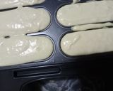 A picture of step 5 of Hot Dog waffles.