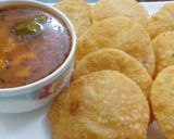 A picture of step 8 of Kachori with allu ki bhaji.