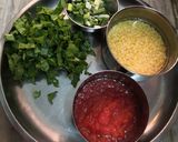 A picture of step 1 of Moong dal palak.