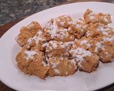 A picture of step 1 of Peri peri tandoori soya chap with curd dressing / dip.