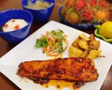 Hình bước làm 1 của món Cá hồi sốt BBQ