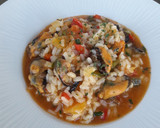 Foto del paso 5 de la receta: Arroz meloso con mejillones para dos