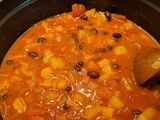 Mexican black bean and sweetcorn soup