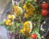 Une image de l'étape 9 de 🥄🍋🍃Œufs🥚mimosas 🍽️🧉🍯sur lit de salade 🥗.