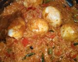 A picture of step 3 of Kerala style egg curry.