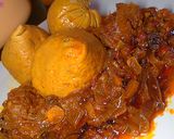 A picture of step 1 of Moi moi and Onion Sauce 🧆.