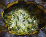 Foto del paso 4 de la receta: Zapallo relleno tipo fondue con espinaca y panceta 🥬🥓