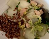 Hình bước làm 2 của món Cải thảo xào ức gà + gạo lứt sấy (eatclean,giảm cân)