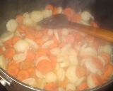 Cukorborsó zöldségleves bárányhúsgombóccal, édesköménnyel és pecorino sajttal recept fázis 12 fotója