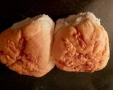 A picture of step 2 of My Hot Sandwich cheese topped Toasted Barm with Chicken etc 🥰.