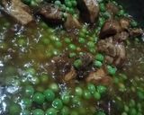 A picture of step 7 of Matar gosht.