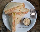 A picture of step 3 of Coleslaw sandwich with homemade mayonnaise.