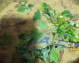 A picture of step 8 of Karhi pakora with curry leaves.