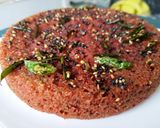 A picture of step 9 of Beetroot Dhokla.