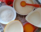 A picture of step 1 of Egyptian style basbousa.