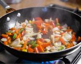 A picture of step 1 of Slow Cooker Creamy Chicken Enchilada Pasta.