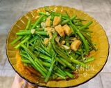Hình bước làm 2 của món Rau Muống Xào Chao