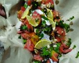Foto langkah ke 3 dari resep Cefalo al Cartoccio (Ikan Belanak Panggang ala Italia).