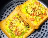 A picture of step 7 of Air fryer baked Szechwan brown bread pizzas.
